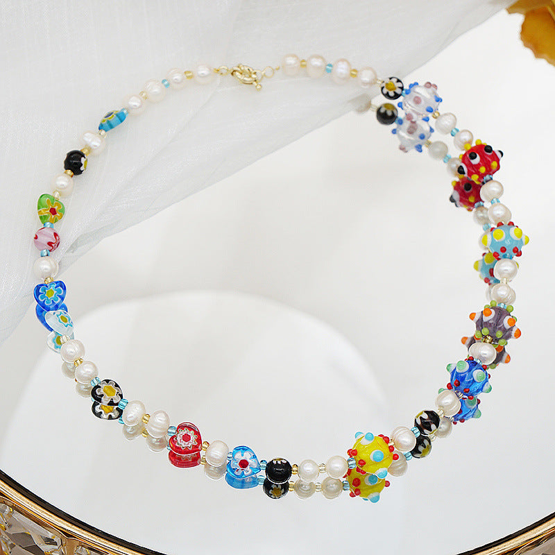 Wholesale Dopamine Candy Cubes Glass Necklaces